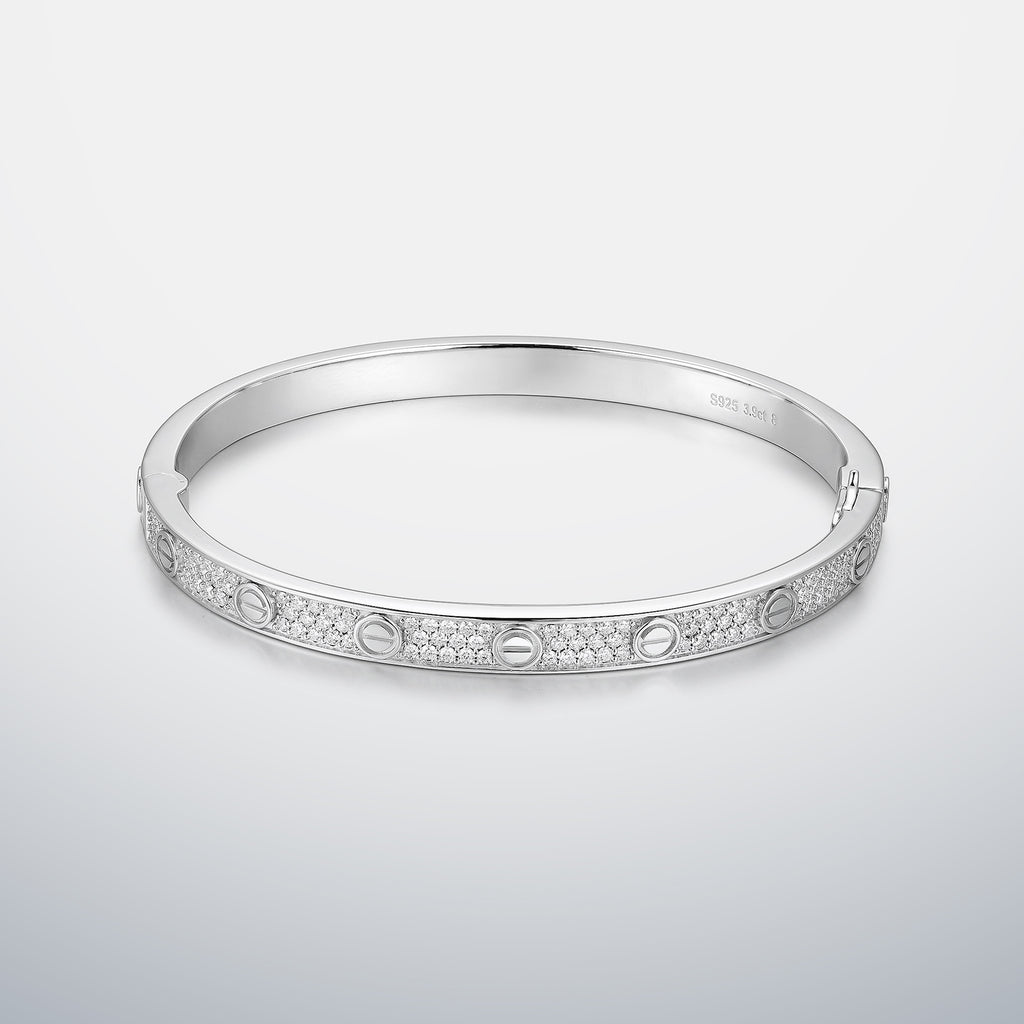 Full Pave Moissanite Bangle Bracelet