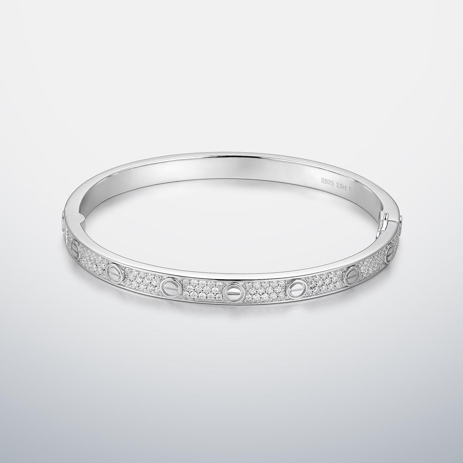 Full Pave Moissanite Bangle Bracelet