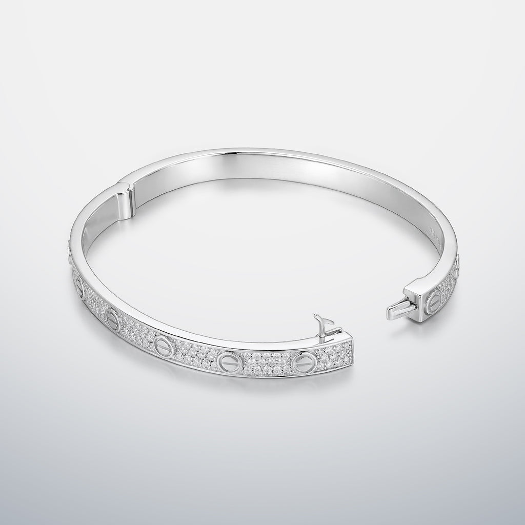 Full Pave Moissanite Bangle Bracelet