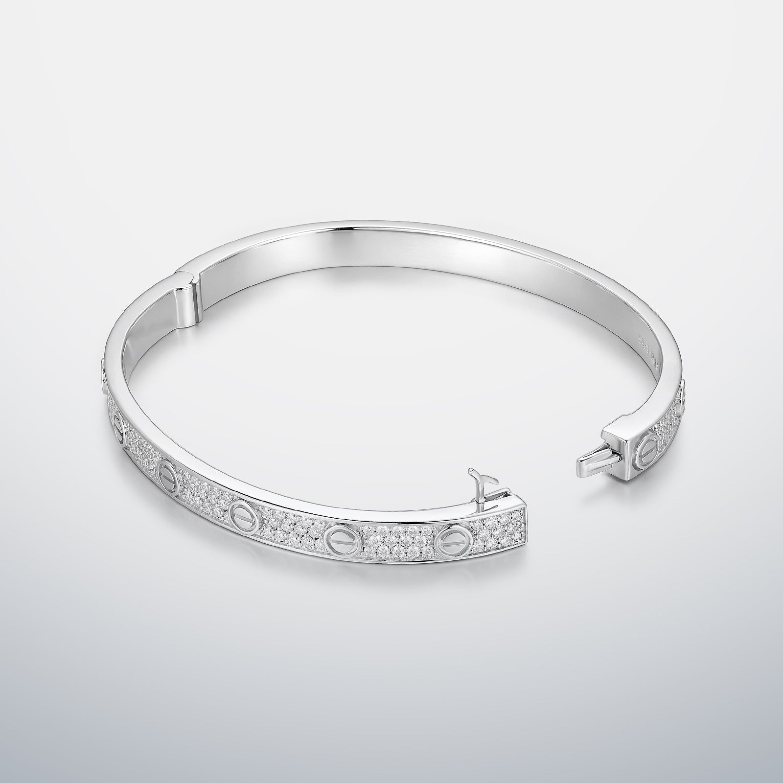 Full Pave Moissanite Bangle Bracelet