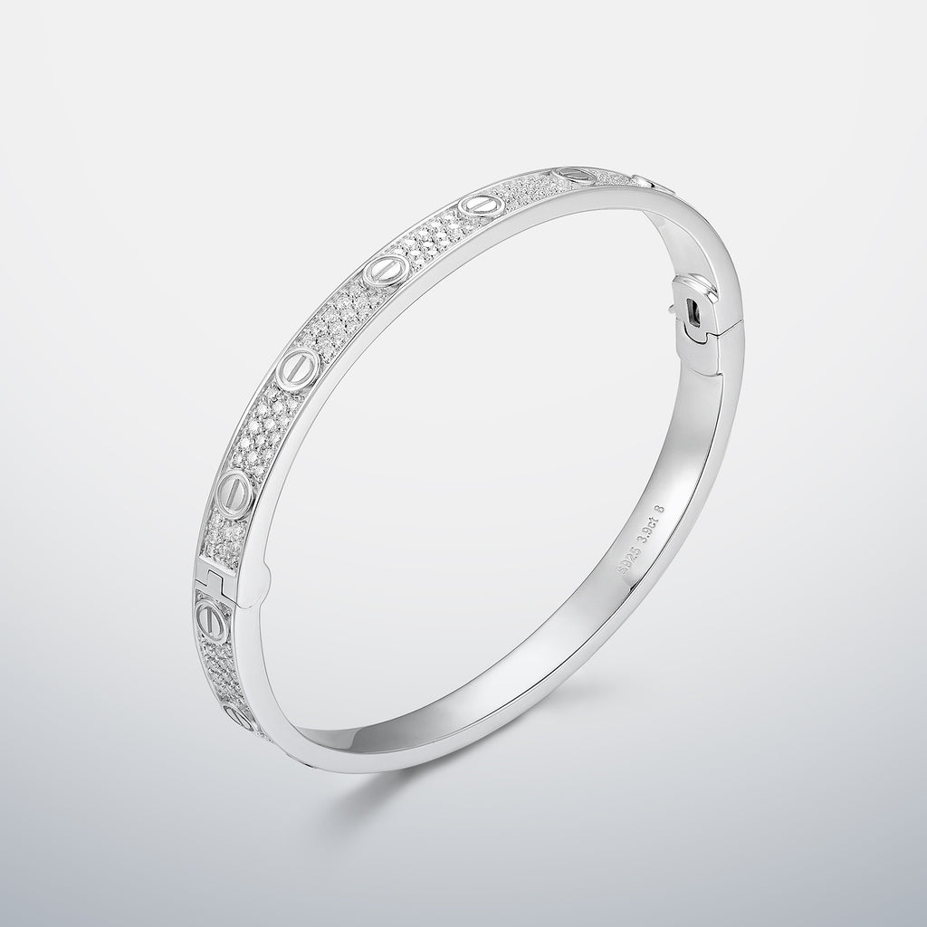 Full Pave Moissanite Bangle Bracelet