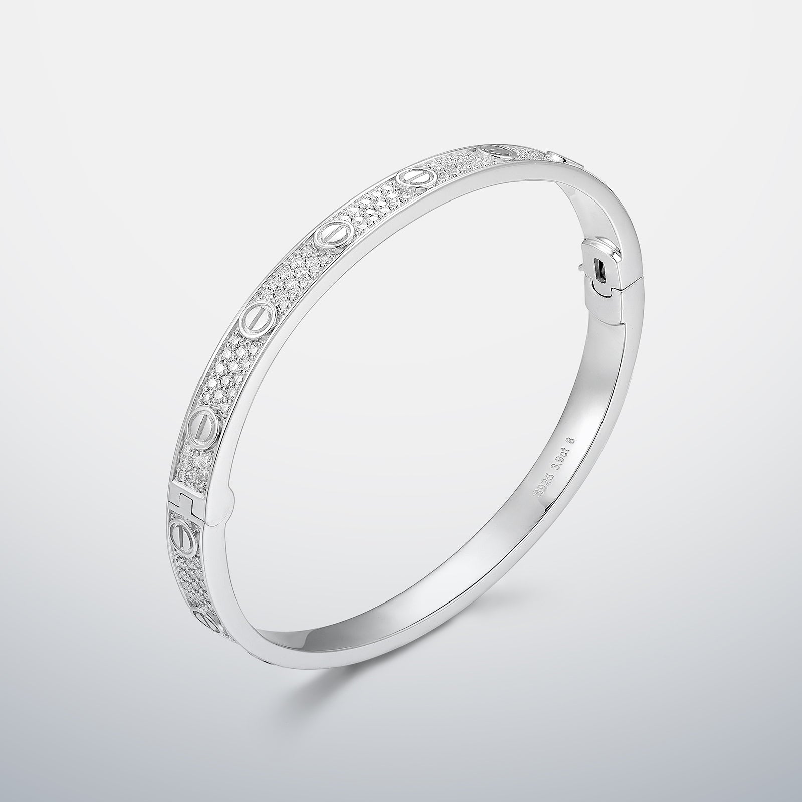 Full Pave Moissanite Bangle Bracelet