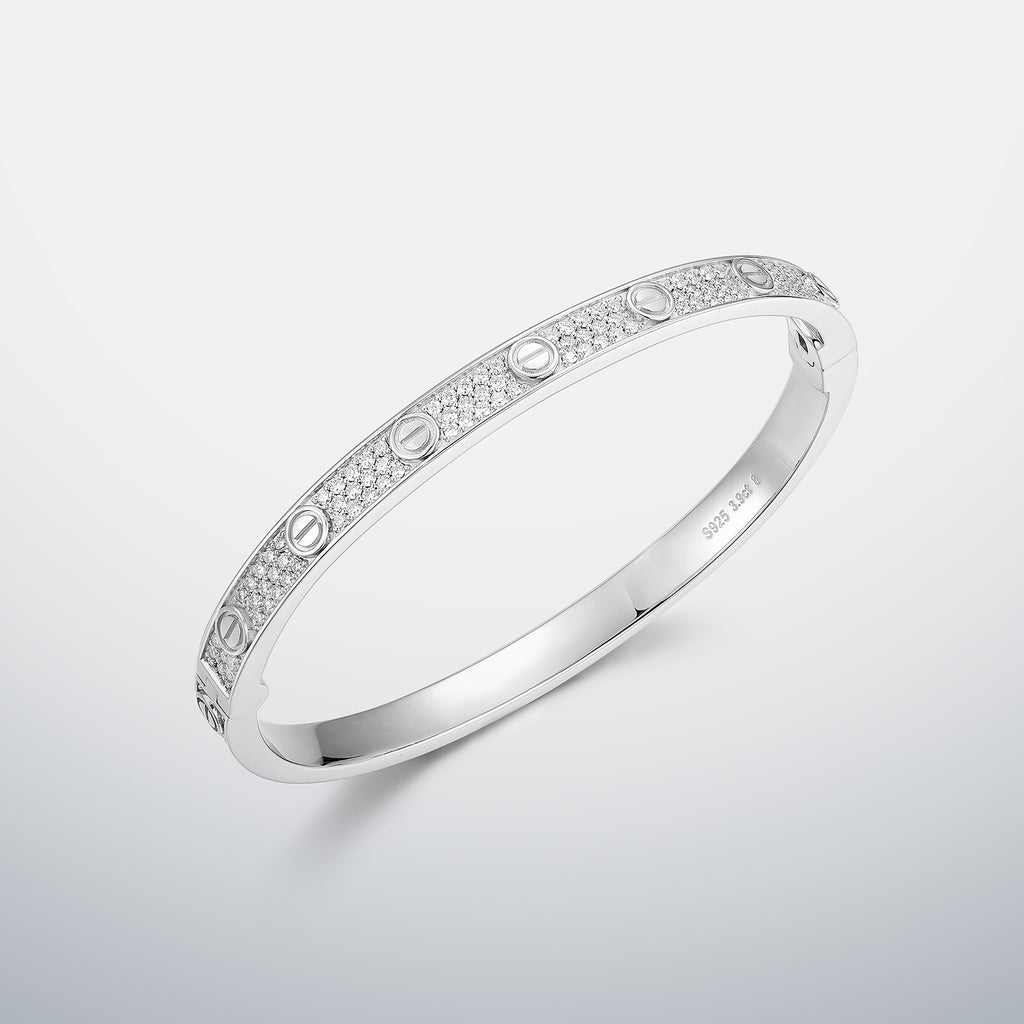 Full Pave Moissanite Bangle Bracelet