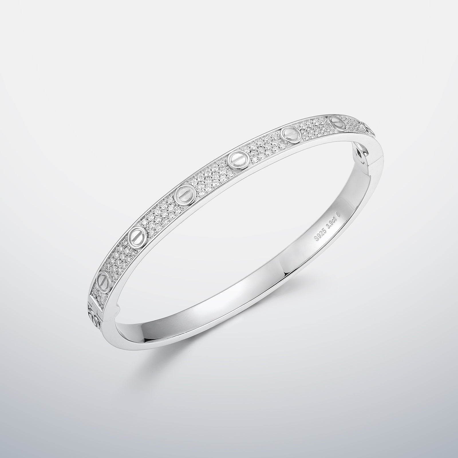 Full Pave Moissanite Bangle Bracelet
