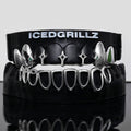 Africa Map & Green Gem Starburst Open Face Grillz