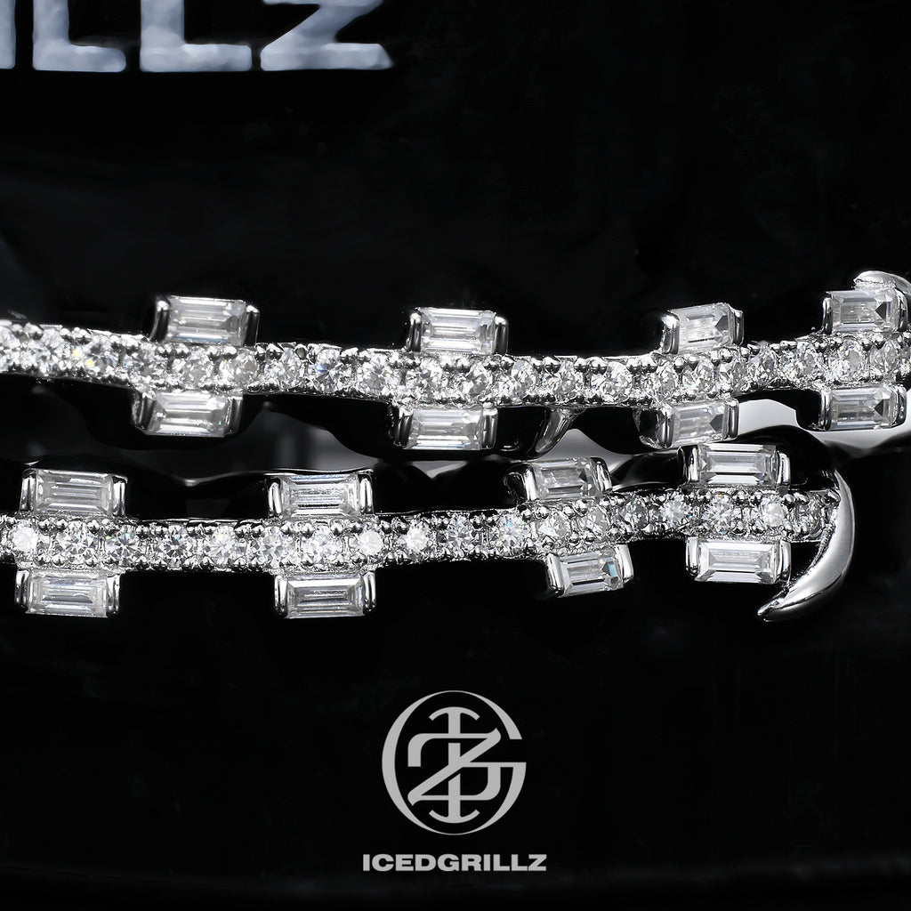 Baguette Cut Iced Brace Style Grillz
