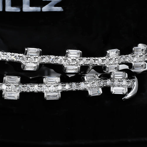 Baguette Cut Iced Brace Style Grillz