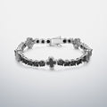Black Moissanite & Black Agate Clover Tennis Bracelet
