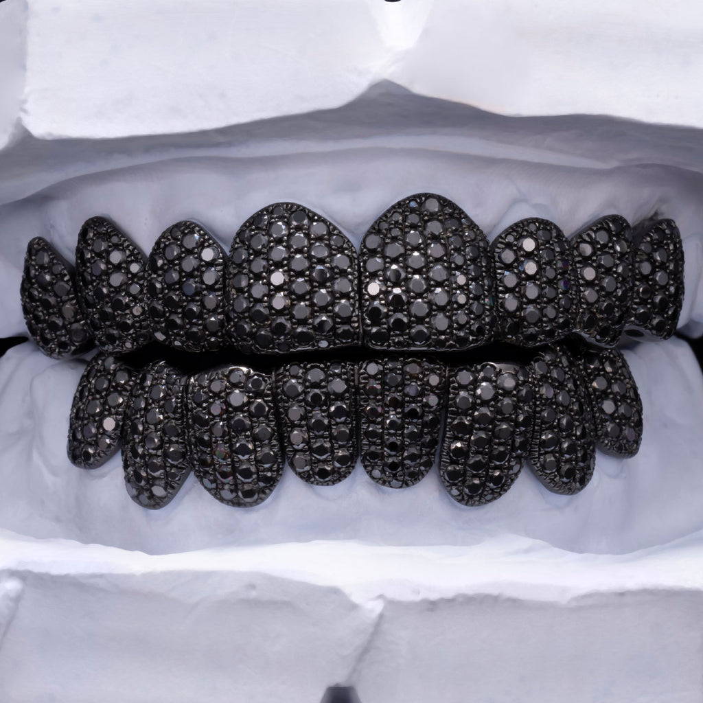 Blackout Edition Honeycomb Black Moissanite Grillz