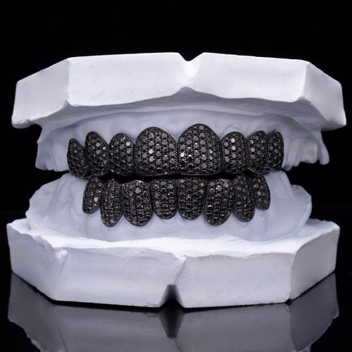 Blackout Edition Honeycomb Black Moissanite Grillz