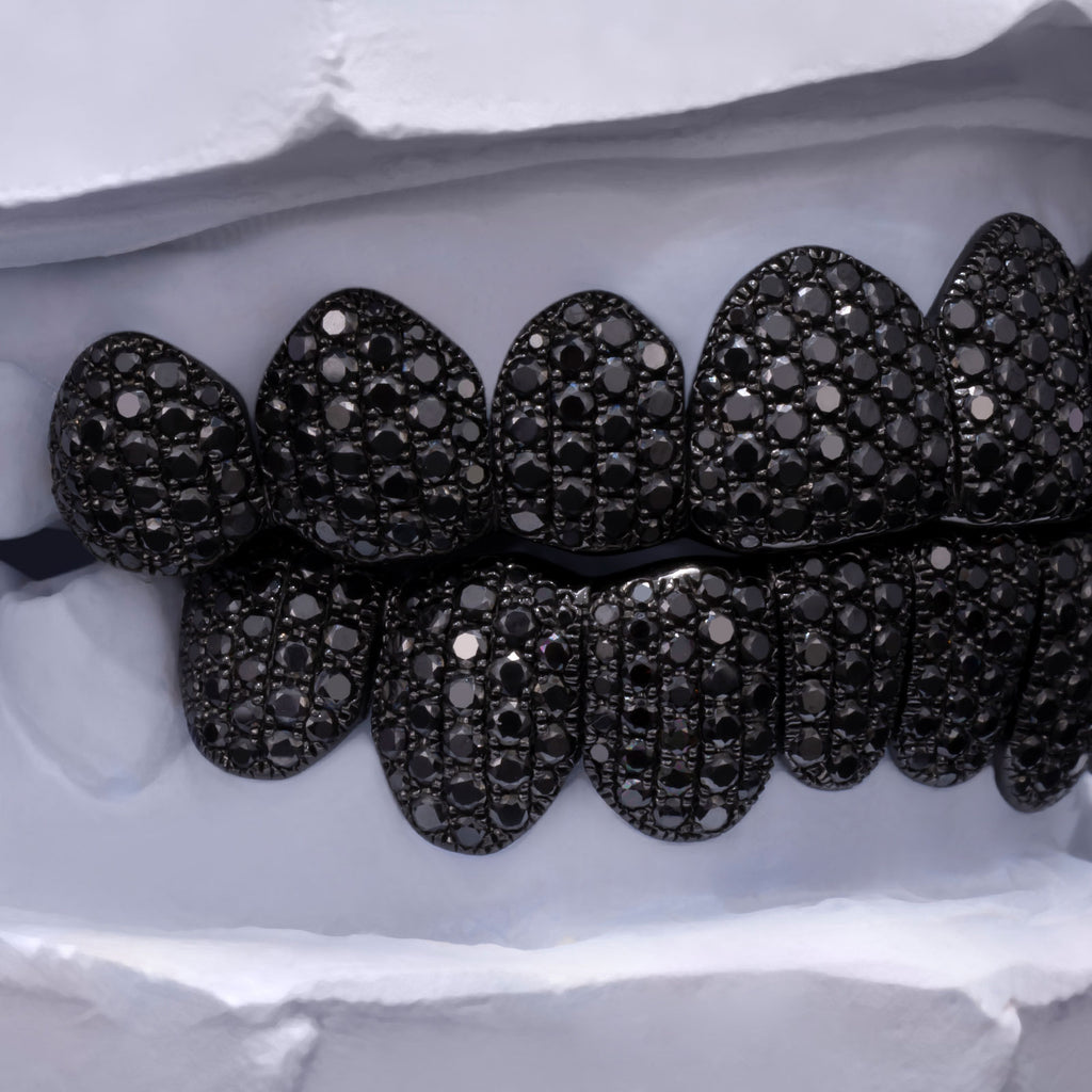 Blackout Edition Honeycomb Black Moissanite Grillz