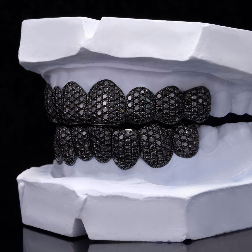 Blackout Edition Honeycomb Black Moissanite Grillz