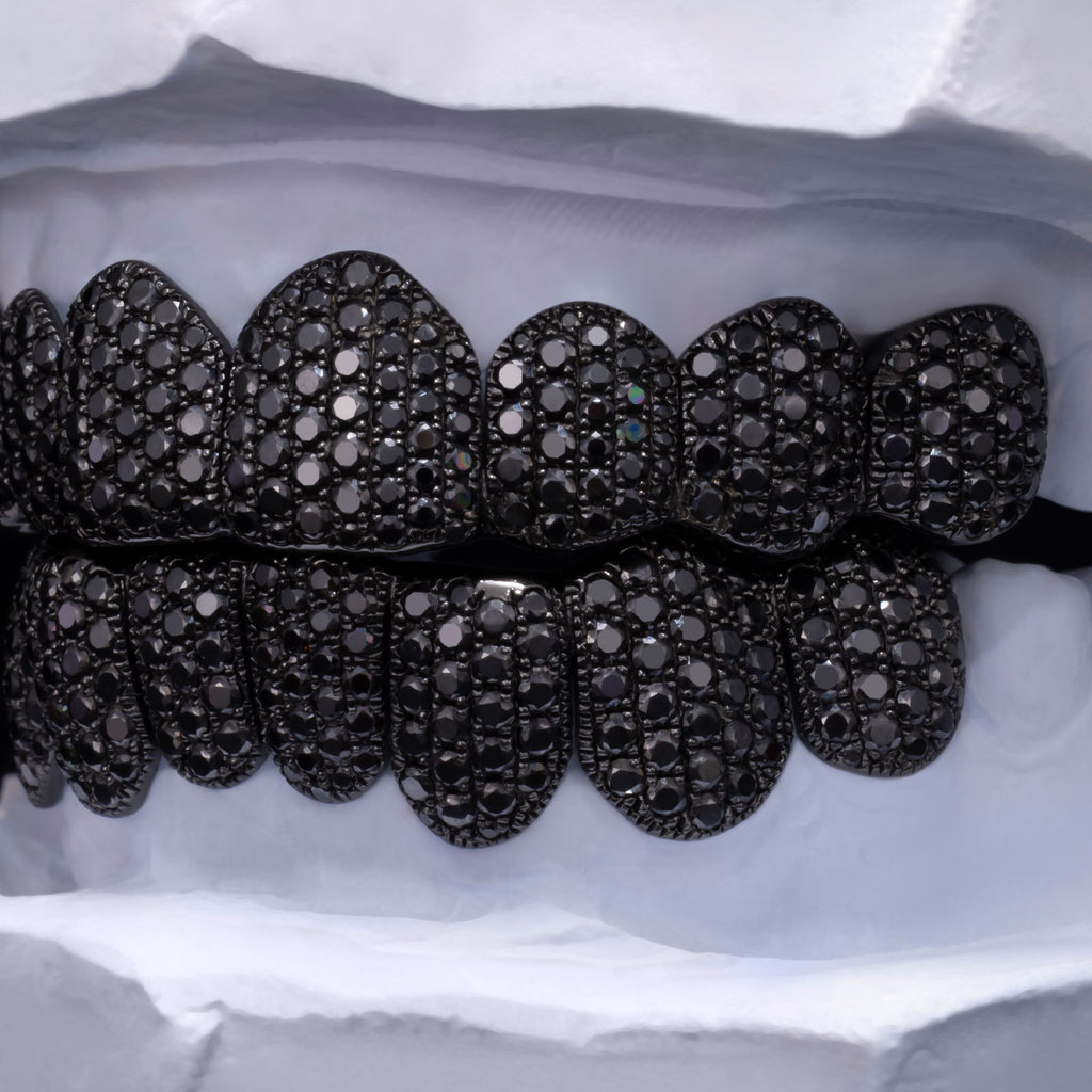 Blackout Edition Honeycomb Black Moissanite Grillz