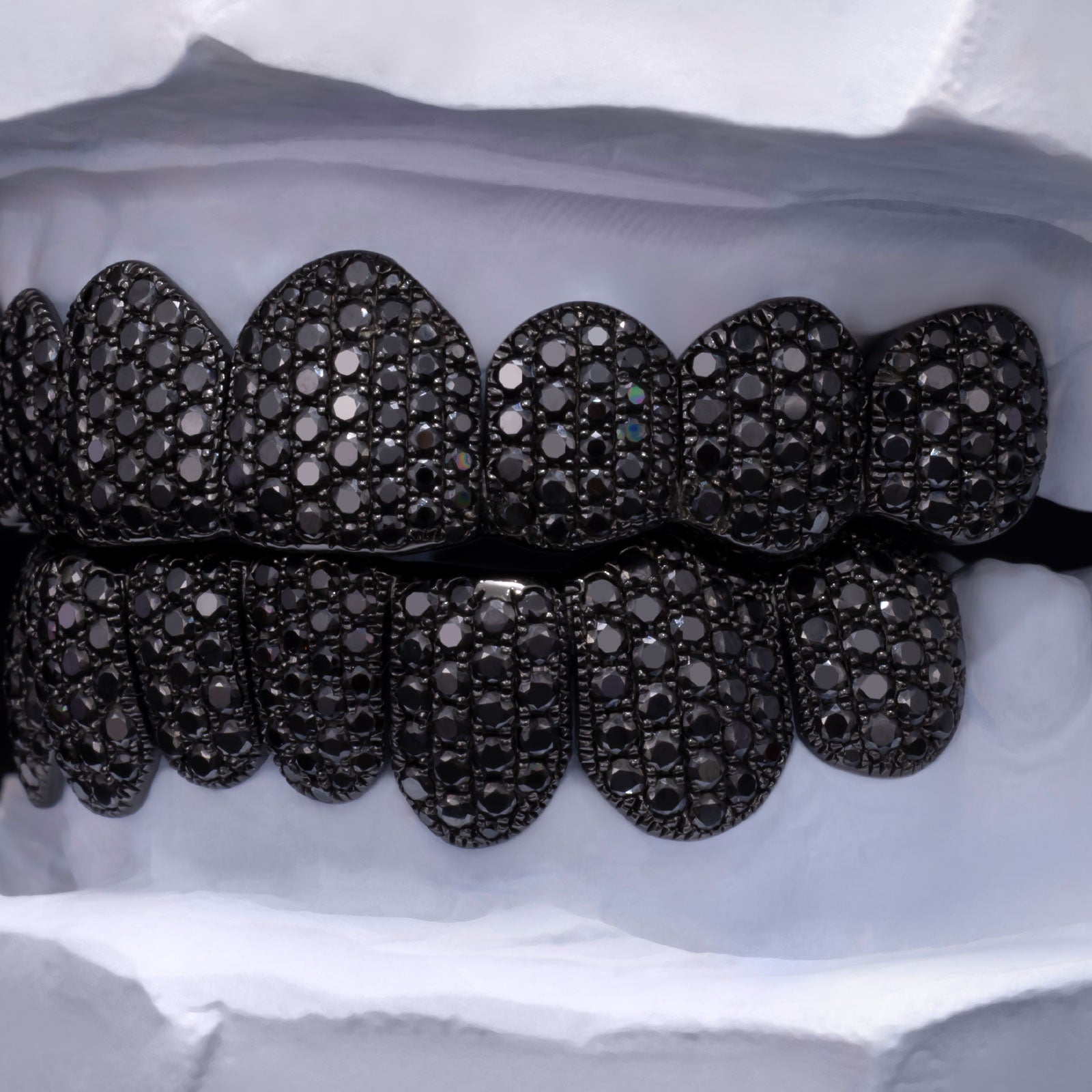 Blackout Edition Honeycomb Black Moissanite Grillz