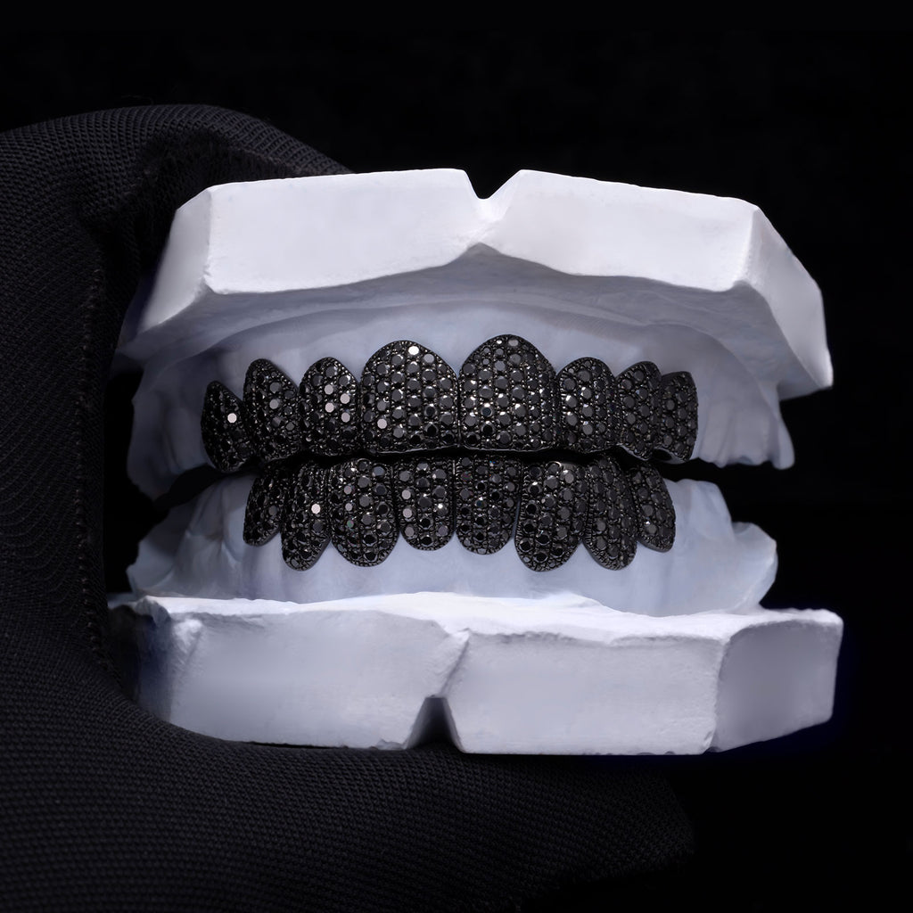 Blackout Edition Honeycomb Black Moissanite Grillz
