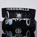 Blue Sunburst & Opal Open Face Grillz