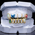 Butterfly Gap Bar Open Face Grillz (Two-Tone Option)