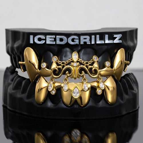 Chandelier Drop Pear Cut Moissanite Custom Grillz - IcedGrillz
