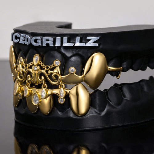 Chandelier Drop Pear Cut Moissanite Custom Grillz - IcedGrillz