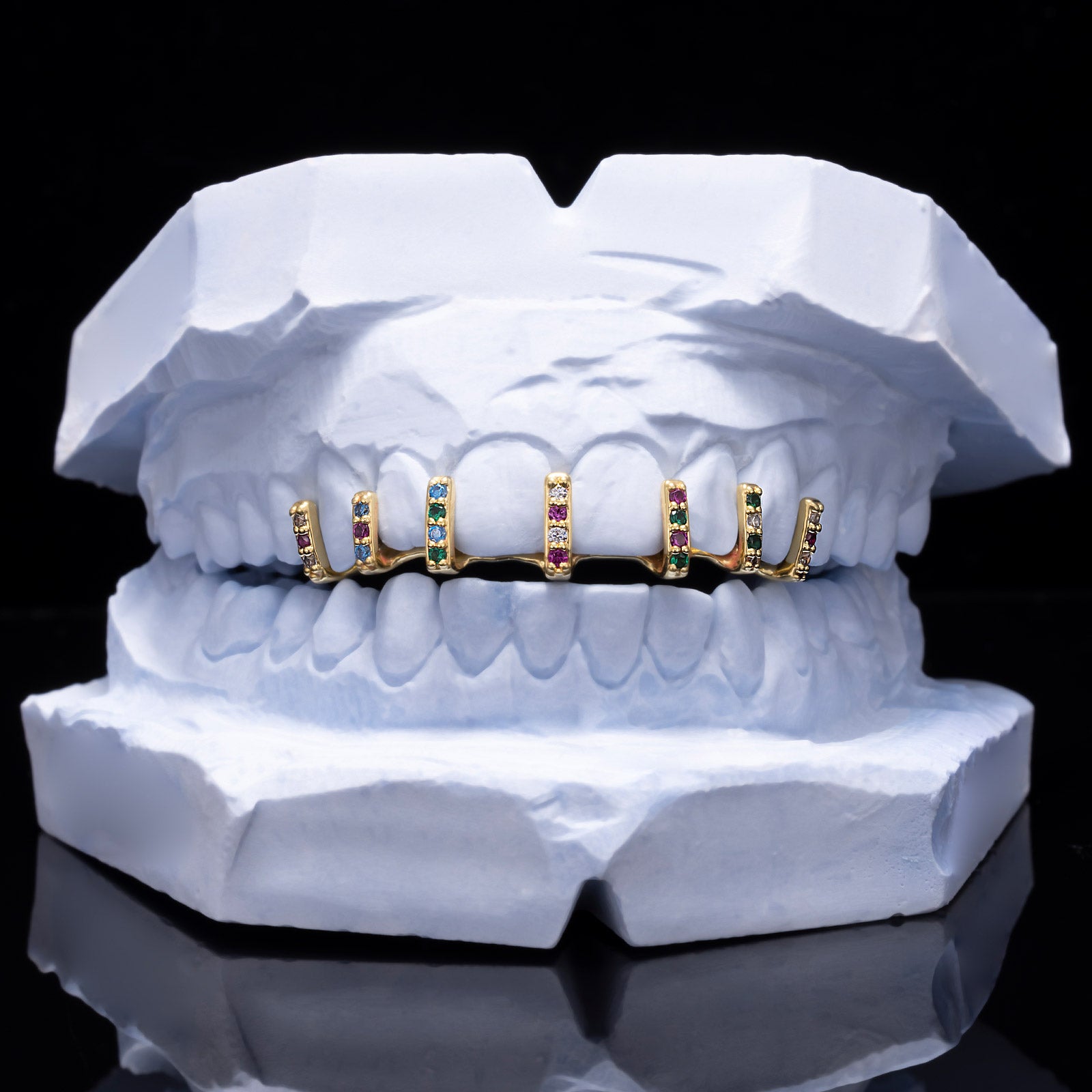 Classic Single Row Diamond "Bridge" Bar Grillz