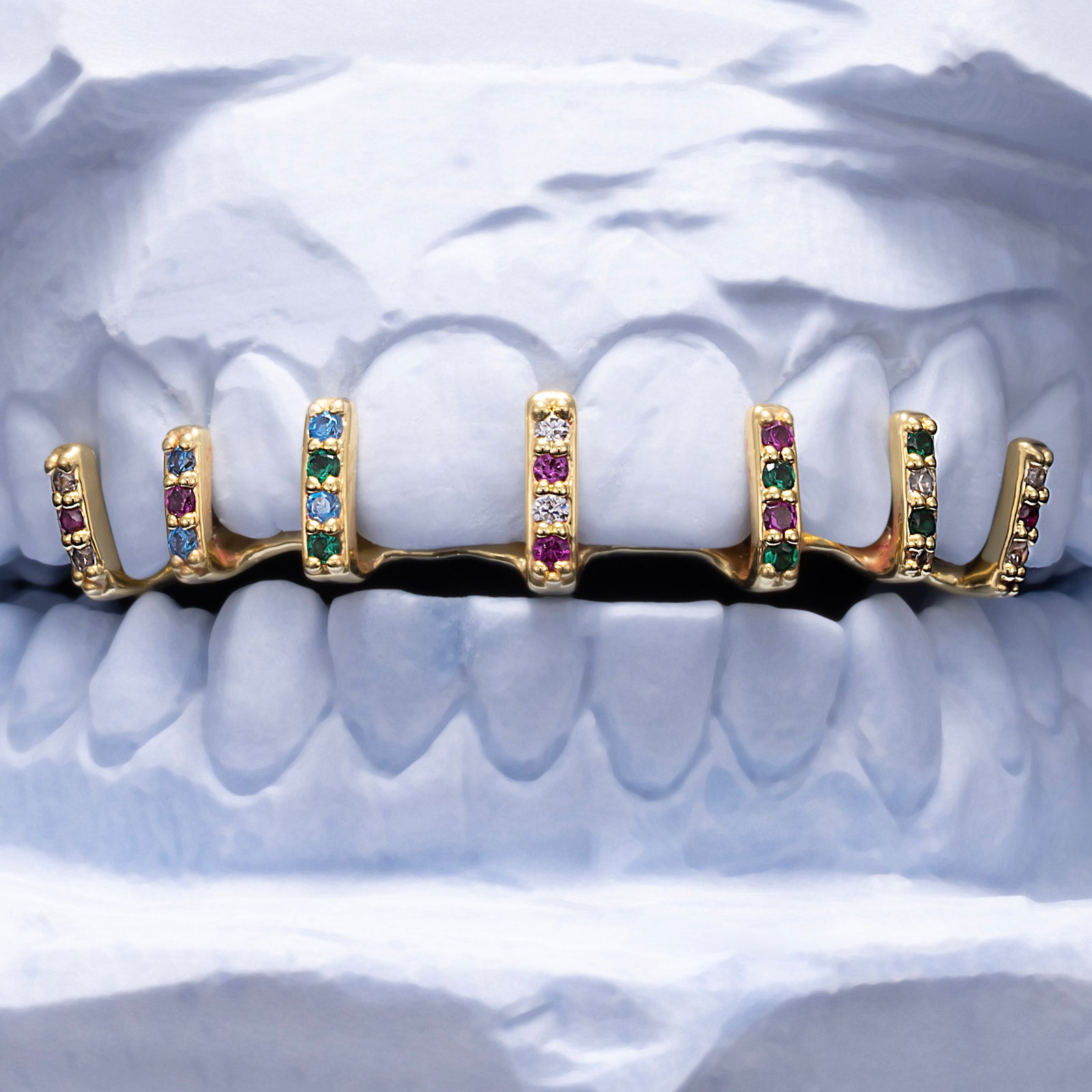 Classic Single Row Diamond "Bridge" Bar Grillz