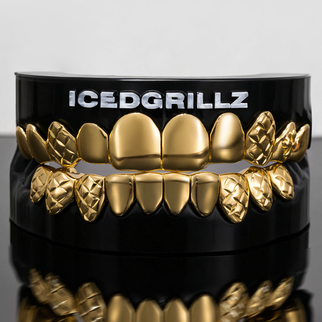 Classic Solid & Diamond-Cut Cross Hybrid Grillz