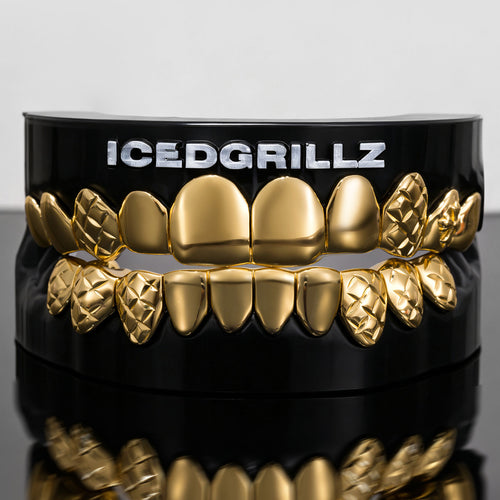 Classic Solid & Diamond-Cut Cross Hybrid Grillz
