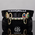 Colored Gem & Heel Enamel Open Face Bar Grillz