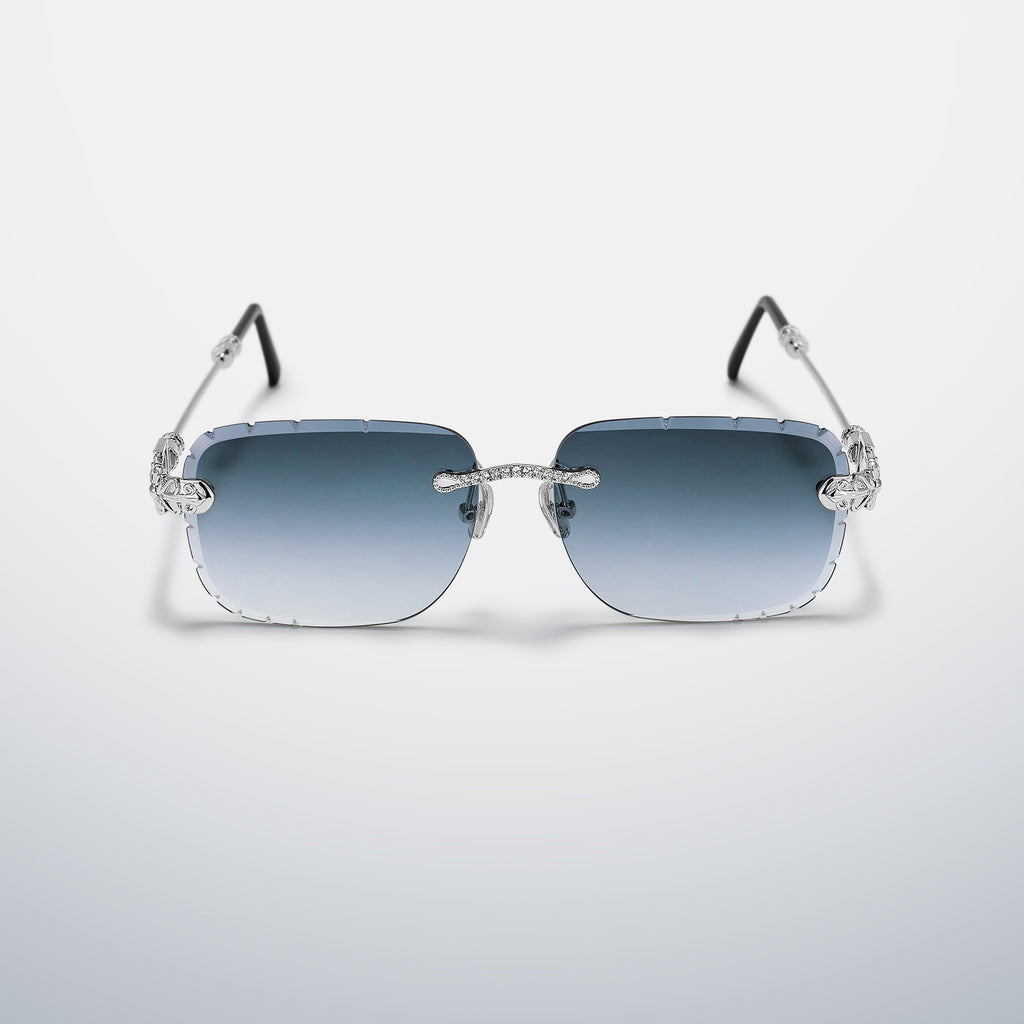 Crucifix Rimless Moissanite Sunglasses