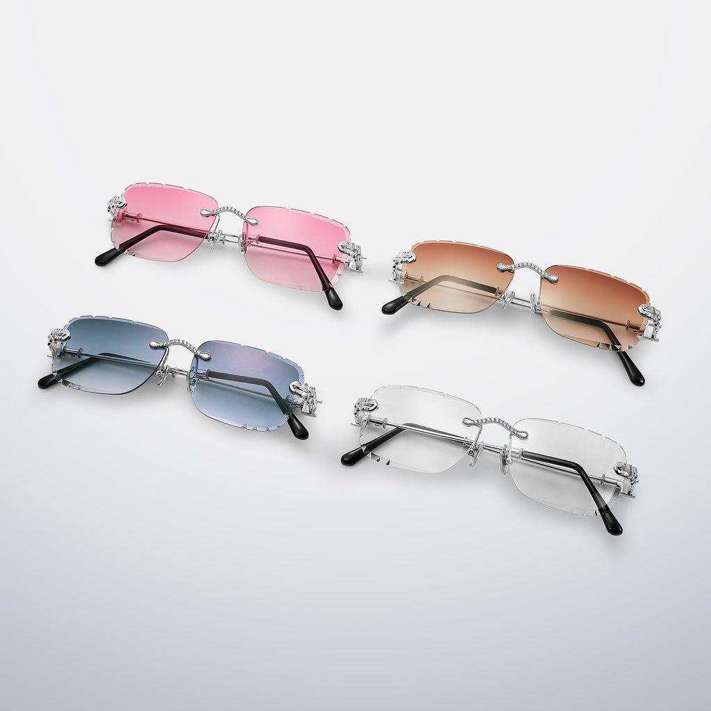 Crucifix Rimless Moissanite Sunglasses