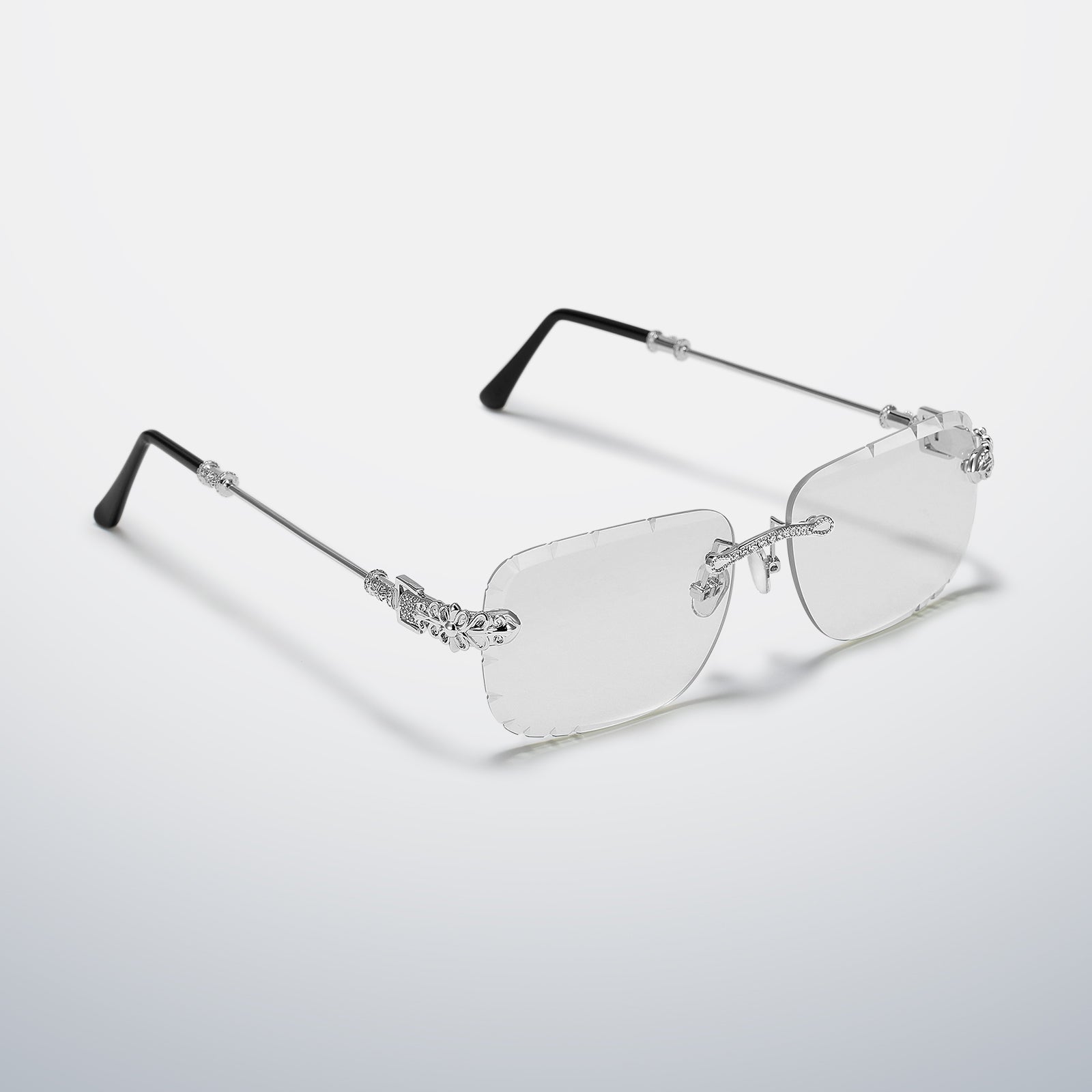 Crucifix Rimless Moissanite Sunglasses