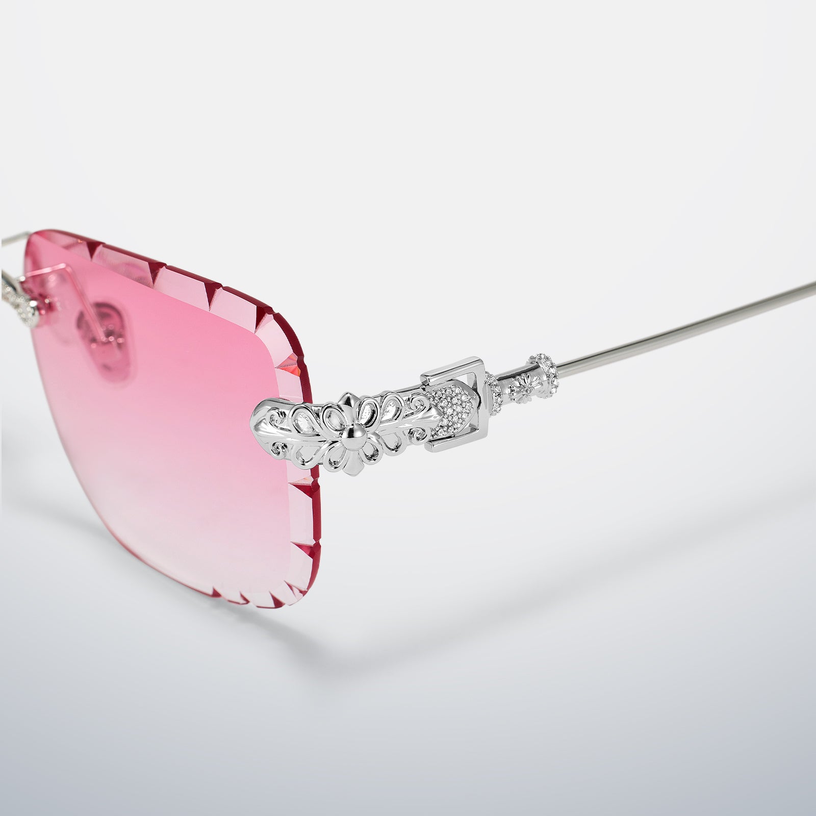 Crucifix Rimless Moissanite Sunglasses