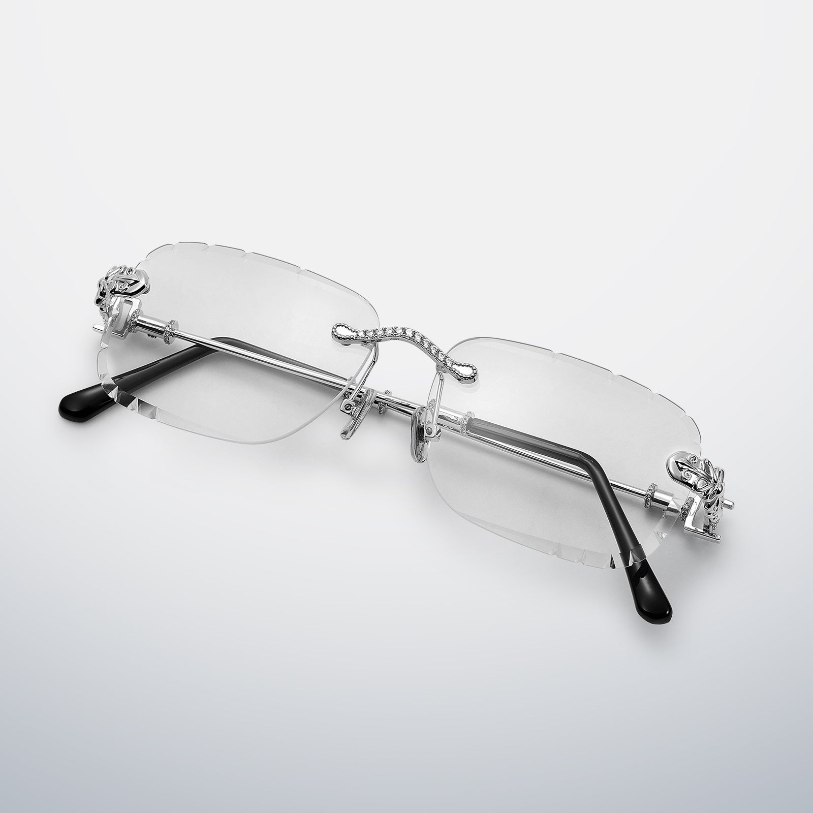 Crucifix Rimless Moissanite Sunglasses