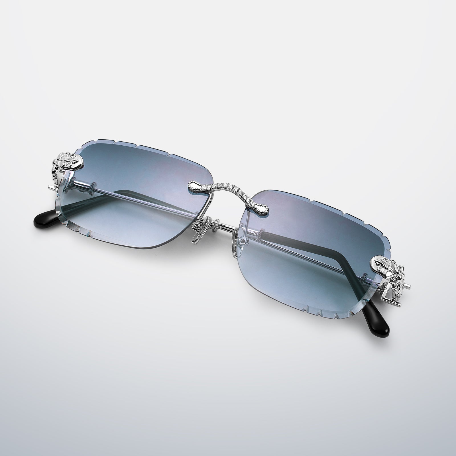 Crucifix Rimless Moissanite Sunglasses