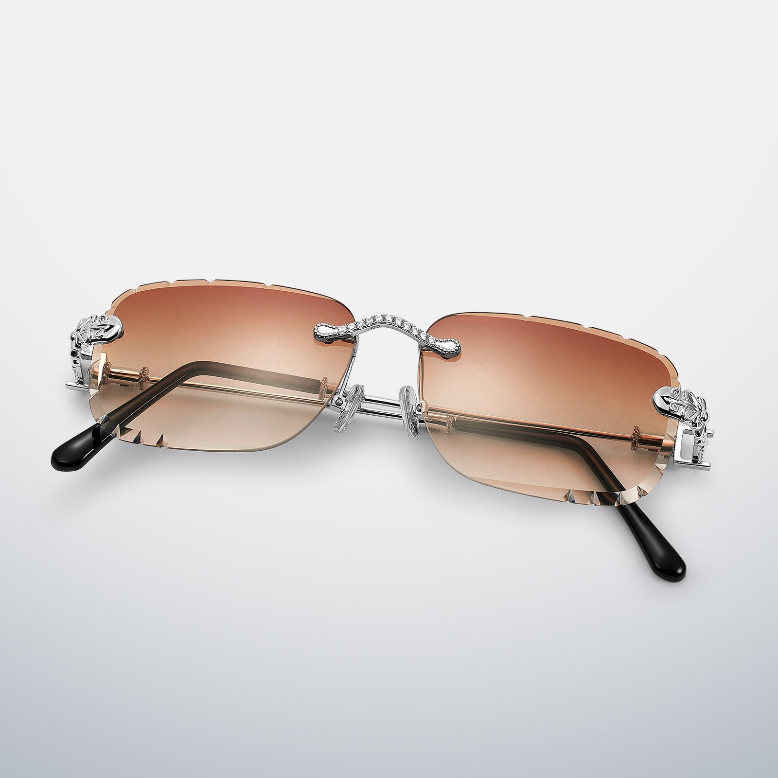 Crucifix Rimless Moissanite Sunglasses