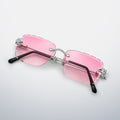Crucifix Rimless Moissanite Sunglasses