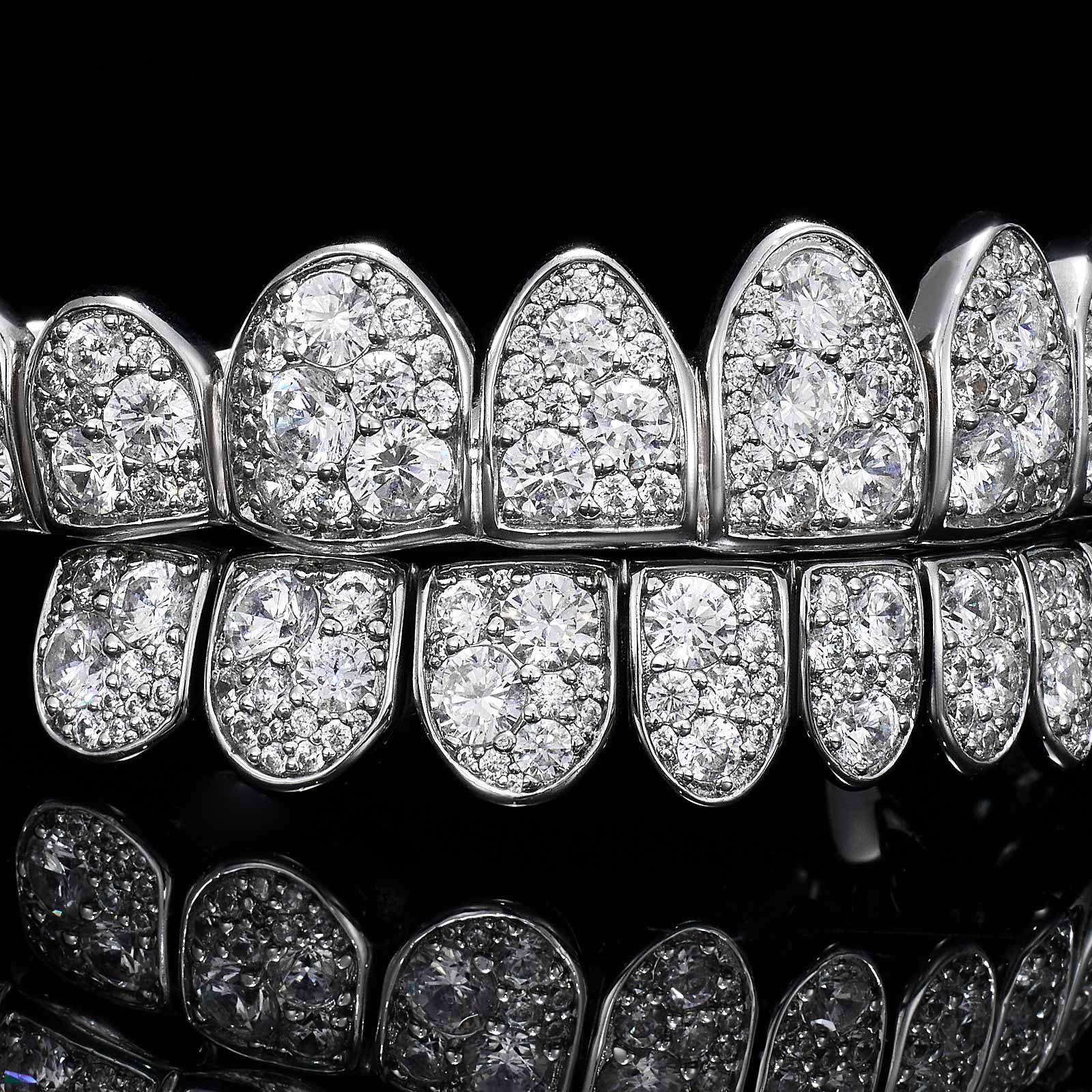 Crushed Ice "Snow Set" Mosaic Moissanite Grillz