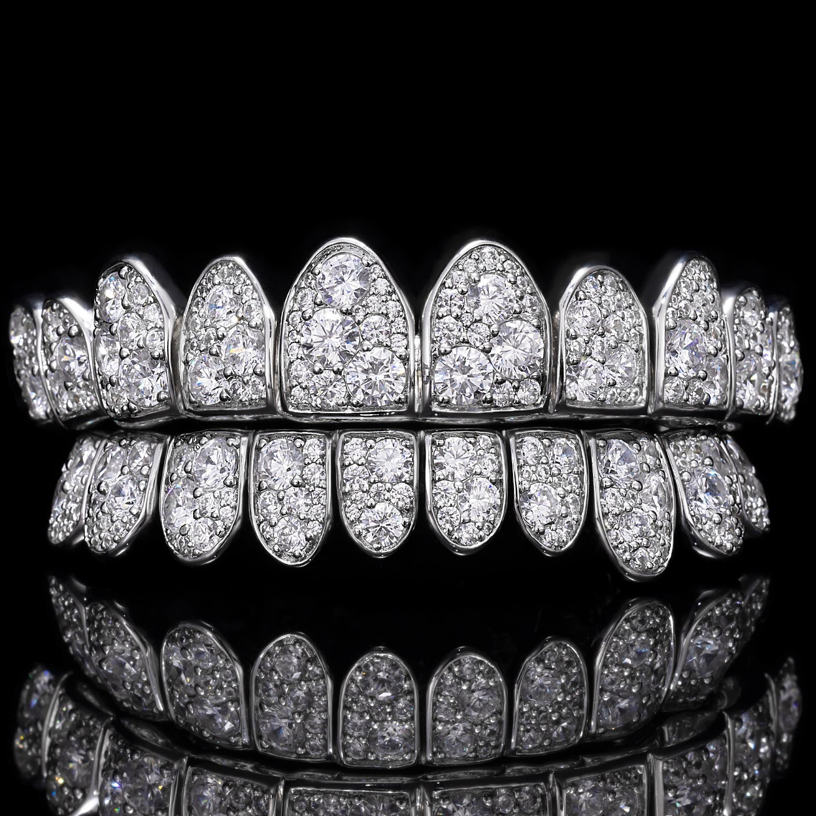Crushed Ice "Snow Set" Mosaic Moissanite Grillz