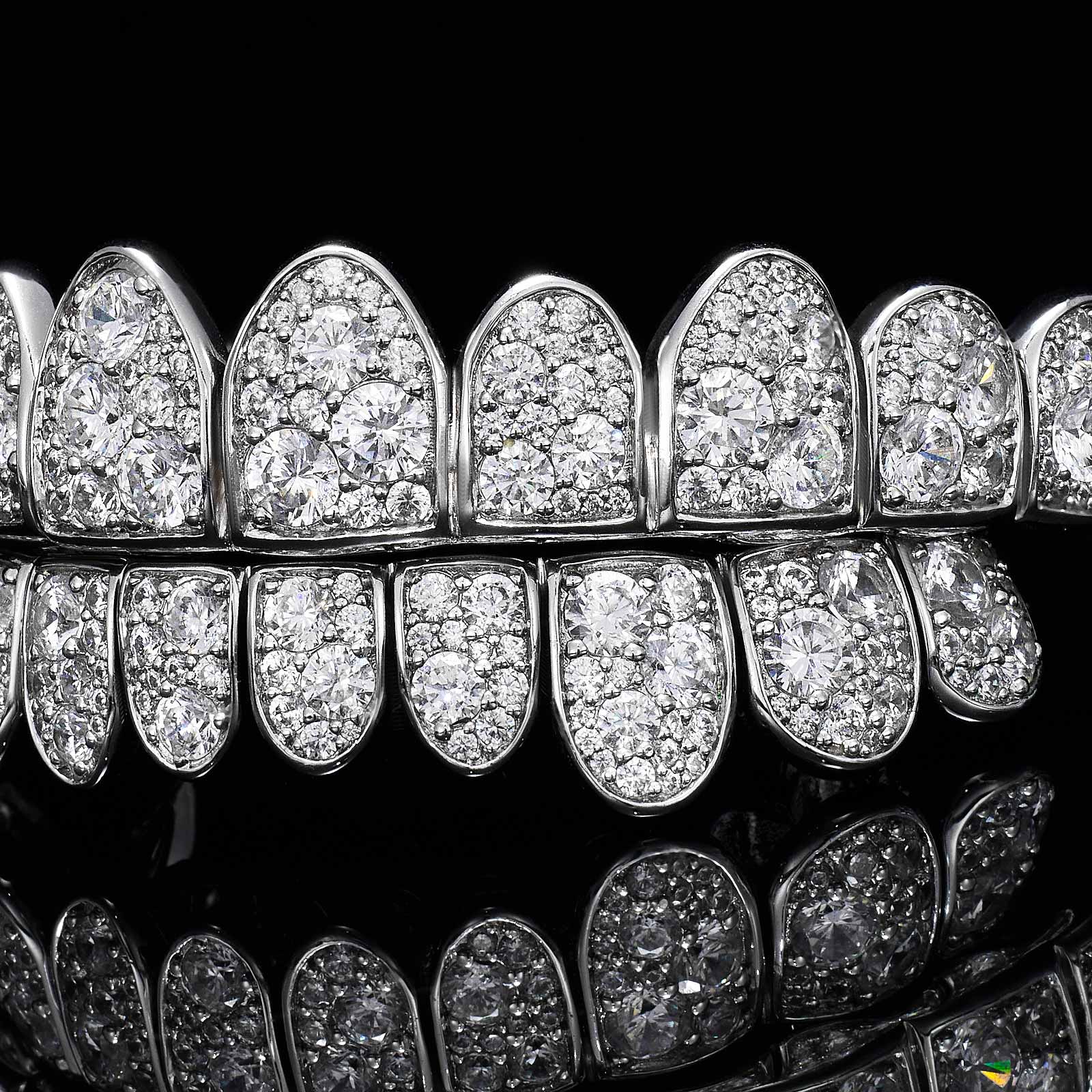 Crushed Ice "Snow Set" Mosaic Moissanite Grillz