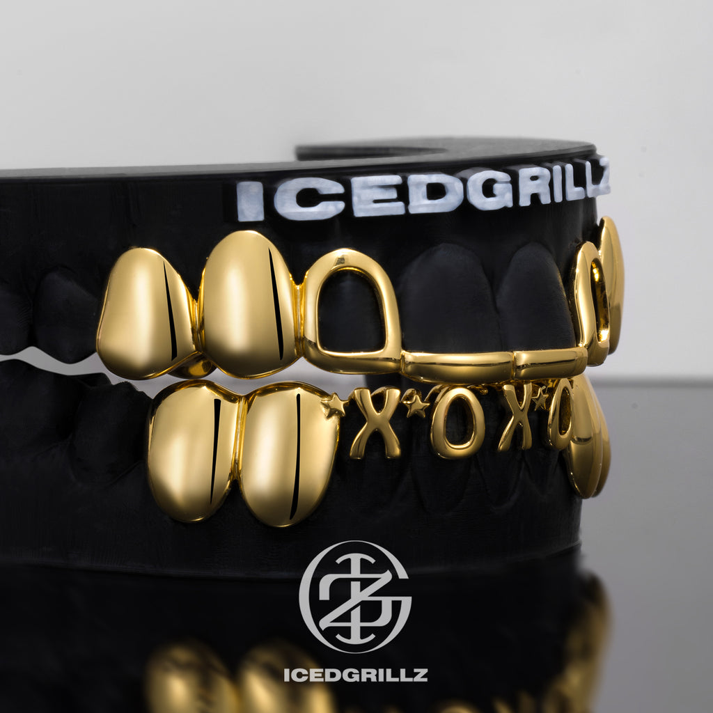 Custom 4 Letter Solid Plain Star Grillz