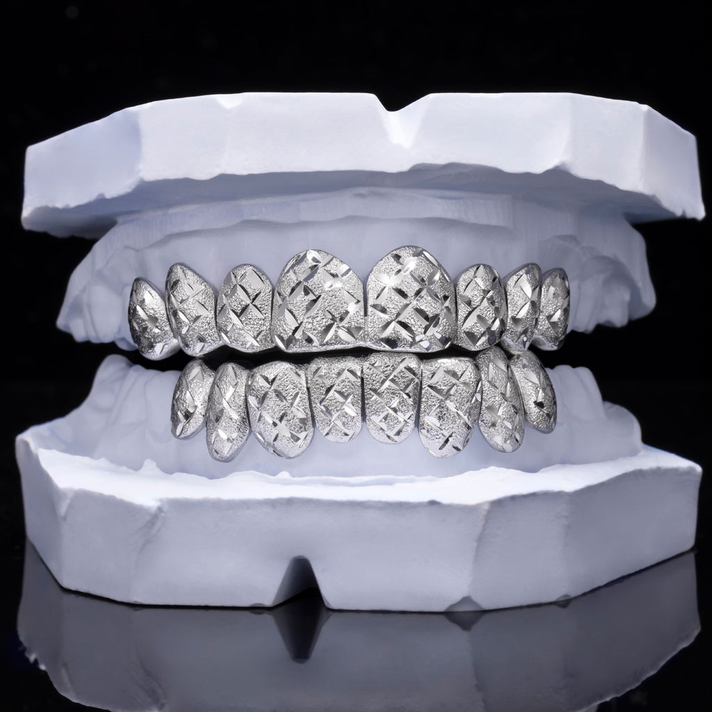 Custom Diamond Cut X-Pattern Grillz
