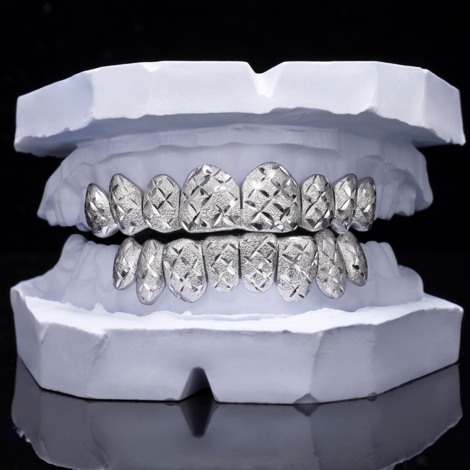 Custom Diamond Cut X-Pattern Grillz