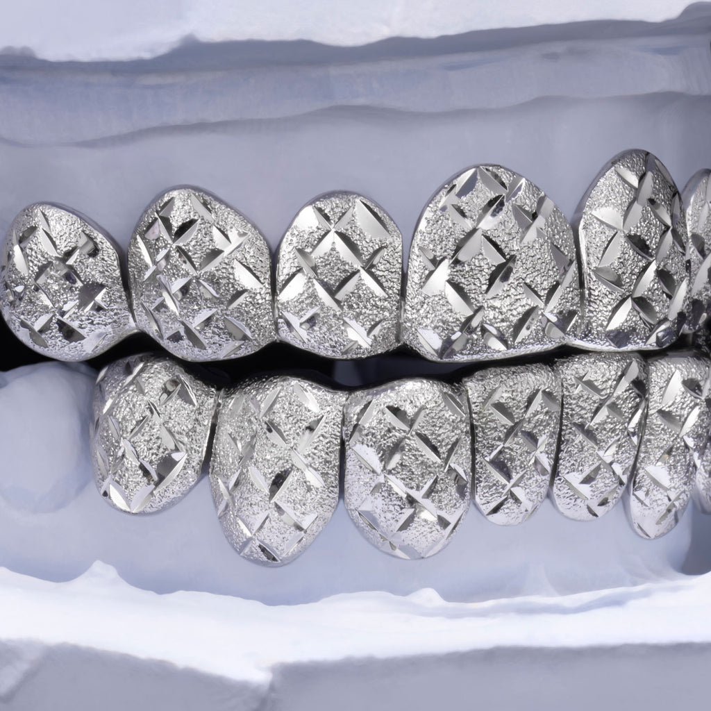 Custom Diamond Cut X-Pattern Grillz