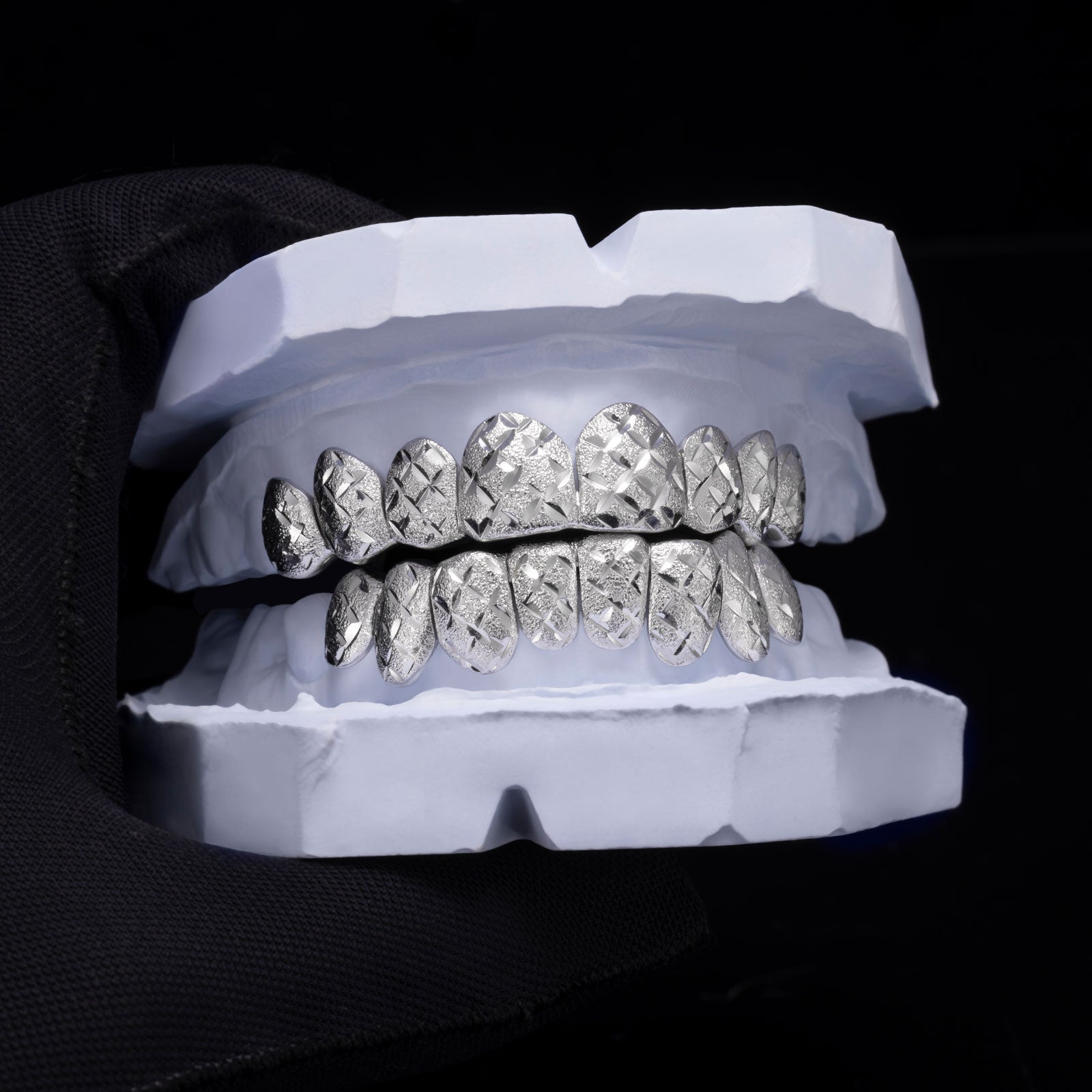Custom Diamond Cut X-Pattern Grillz