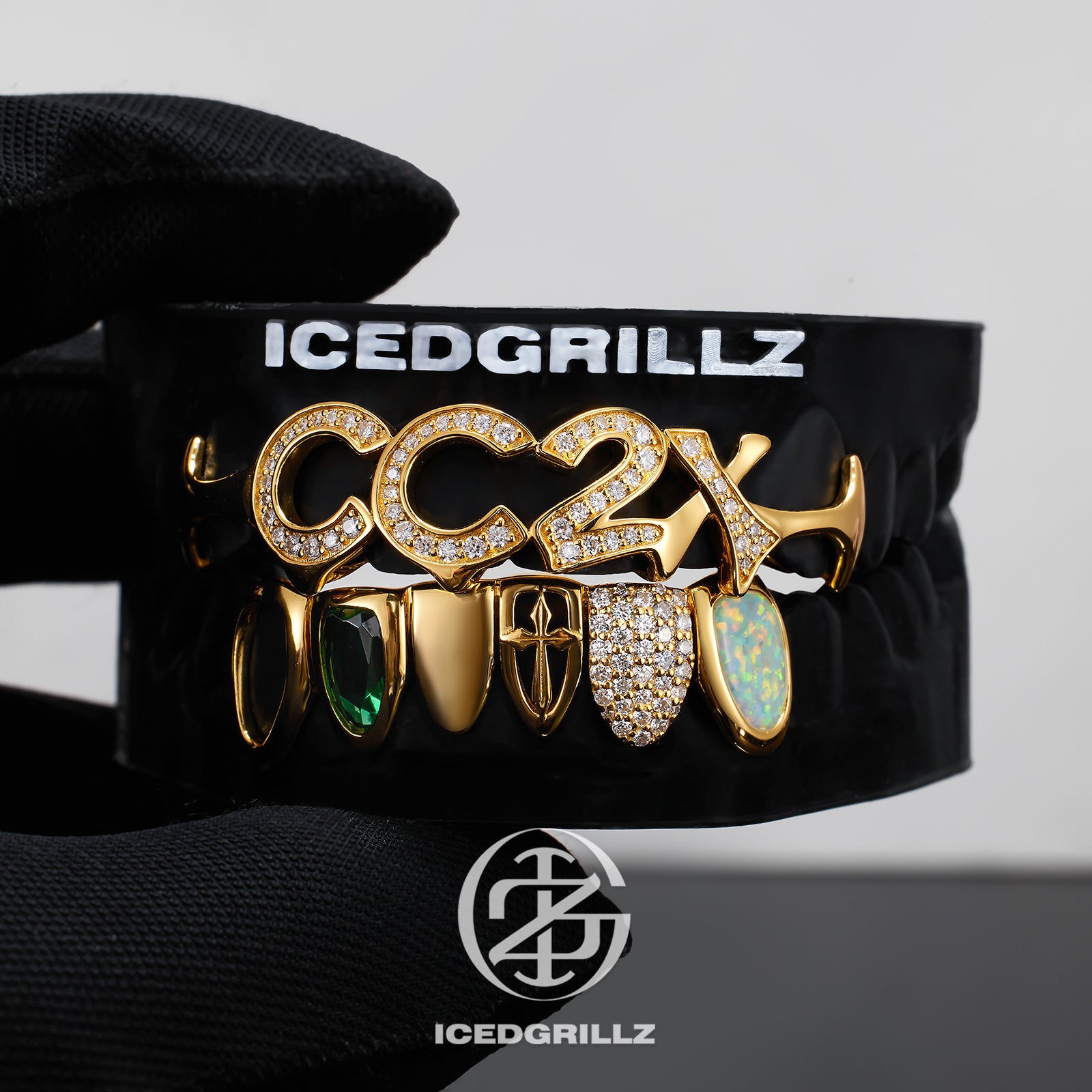 Custom Letter Moissanite Mixed Gem Combo Grillz