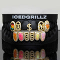 Custom Number & Dollar Sign Rainbow Opal Iced Grillz