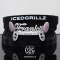 Custom Script Nameplate Pink Gem Cross Grillz