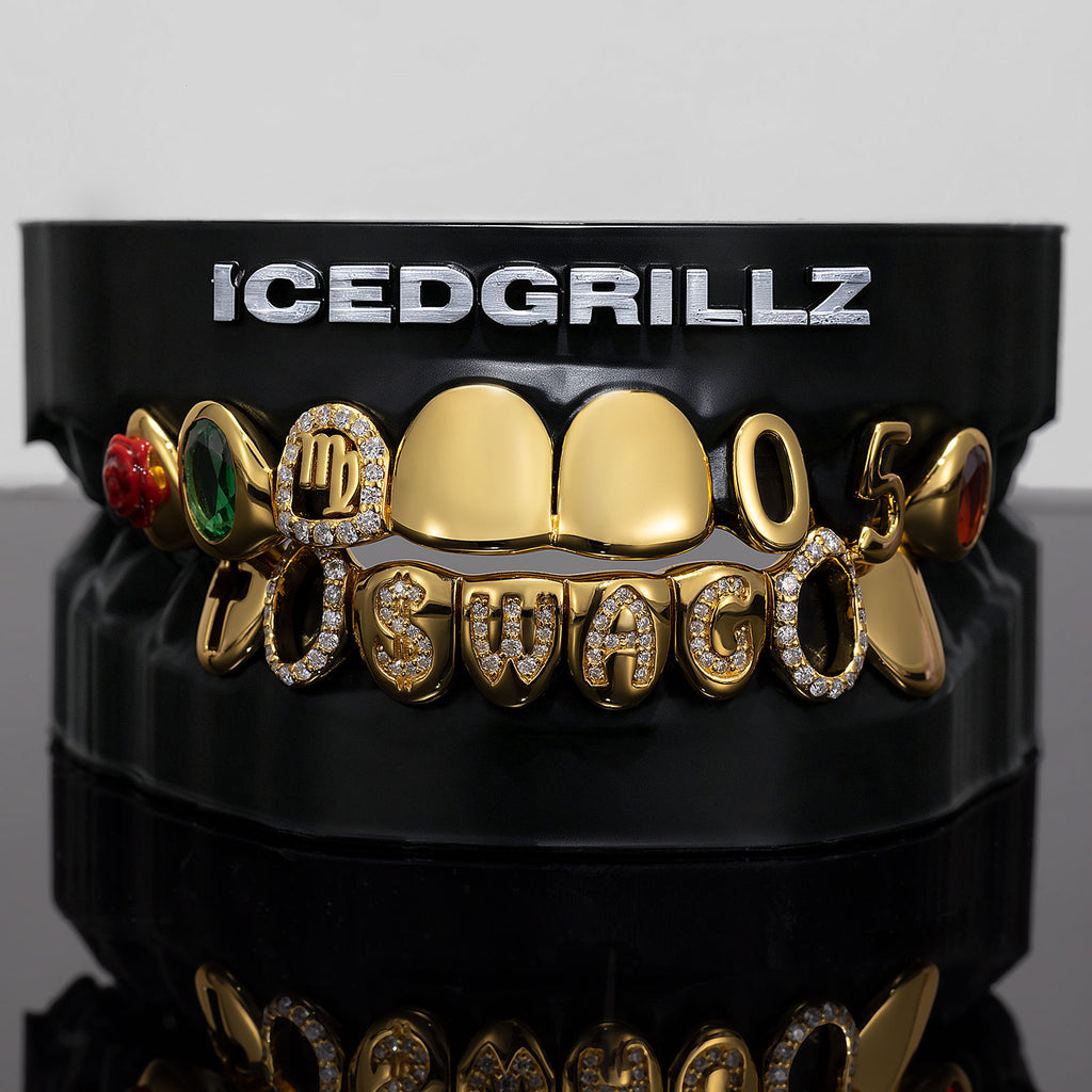 Custom Zodiac Gem With Iced Letter Grillz - IcedGrillz