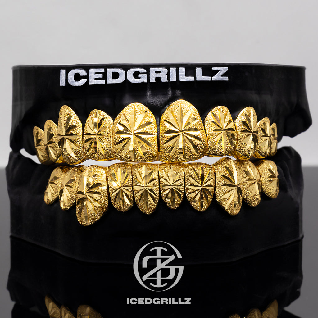 Diamond Cut Starburst Frosted Grillz