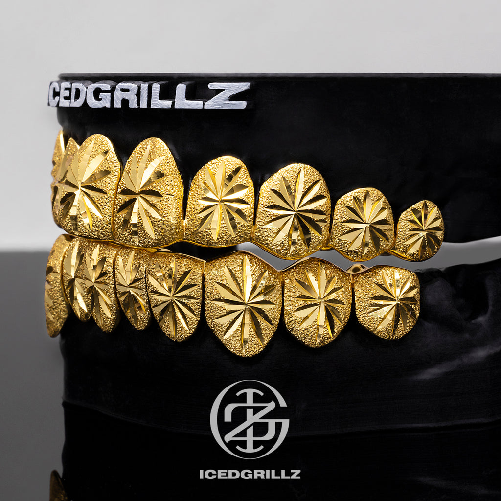 Diamond Cut Starburst Frosted Grillz
